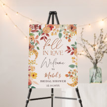 Fall In Love Watercolor Painted Bridal Welcome