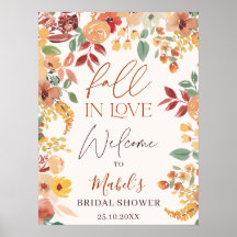 Fall In Love Watercolor Painted Bridal Welcome