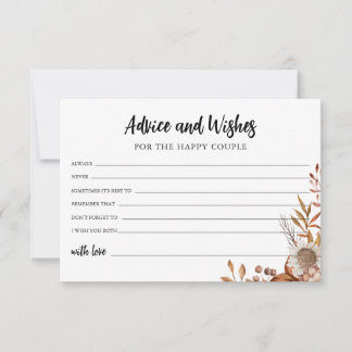 Fall in love | Wedding Advice and well Wishes Card