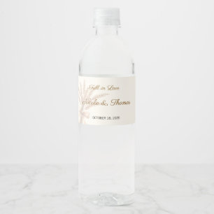 Fall in Love Wedding, Bride to Be Water Bottle Label