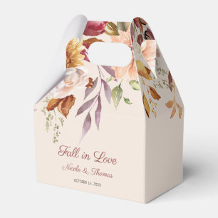 Fall in Love Wedding Favour Box, Autumn Wedding Box