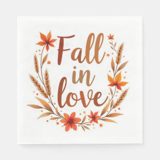 Fall In Love Wedding Napkins