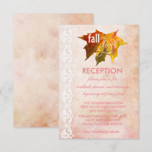 Fall in Love Wedding Reception Enclosure Invitation