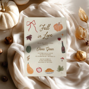 Fall in Love Whimsical Bridal Shower Invitation