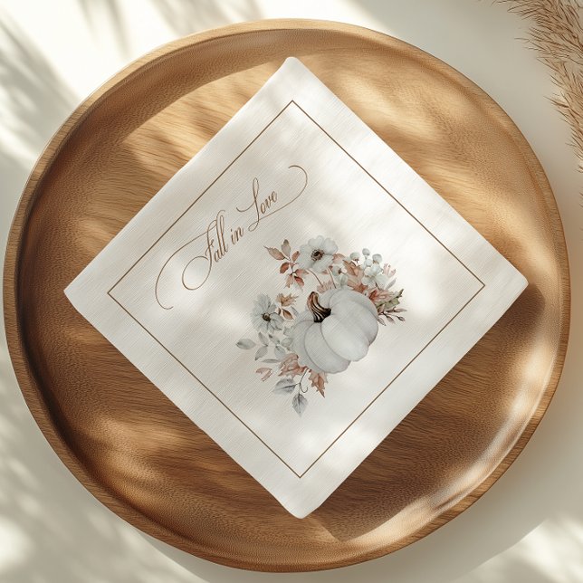 Fall in Love White Pumpkin  Napkin (Creator Uploaded)