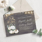 Fall in Love White Pumpkin Rustic Engagement Party