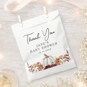 Fall in Love White Pumpkin Thank You  Favour Bags