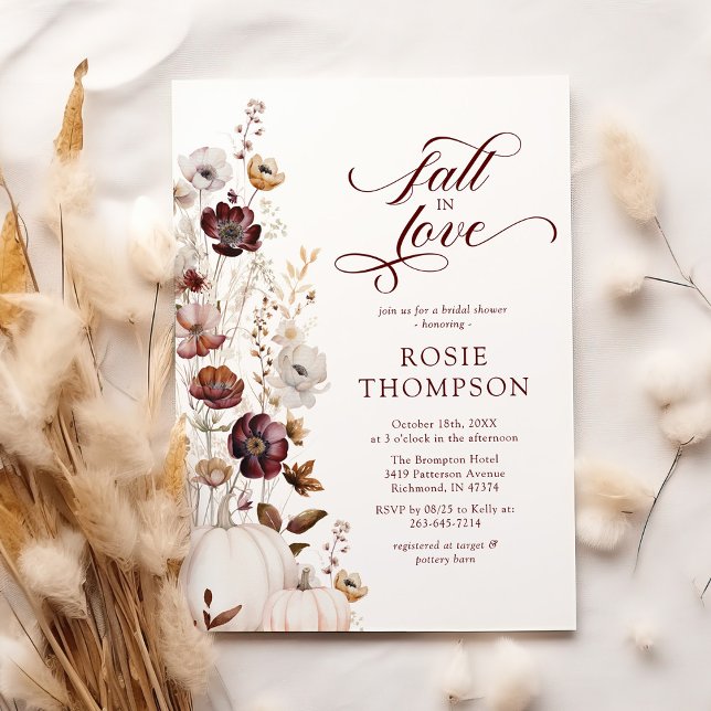 Fall in Love Wildflower Bridal Shower Invitation (Creator Uploaded)