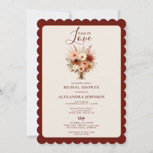 Fall In Love Wildflower Floral Boho Bridal Shower Invitation
