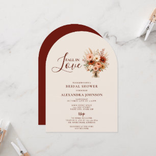 Fall In Love Wildflower Floral Boho Bridal Shower Invitation