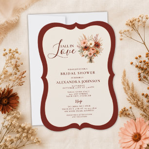 Fall In Love Wildflower Floral Boho Bridal Shower Invitation