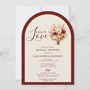 Fall In Love Wildflower Floral Boho Bridal Shower Invitation