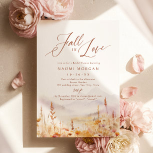 Fall In Love Wildflower Mountain Bridal Shower Invitation
