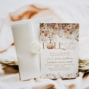 Fall in love Wildflower Rustic Baby Shower  Invitation