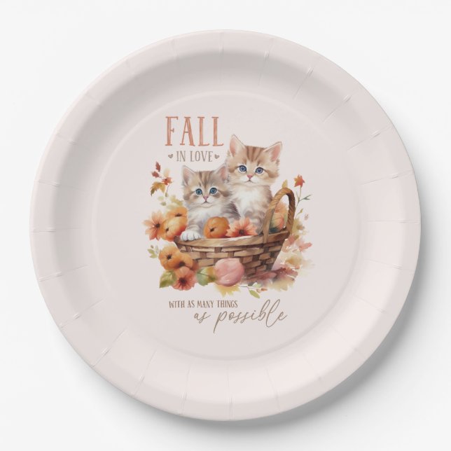 Fall In Love With As Many Things Paper Plate (Front)