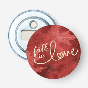 Fall in Love with Autumn   Apple Red and Gold Bottle Opener