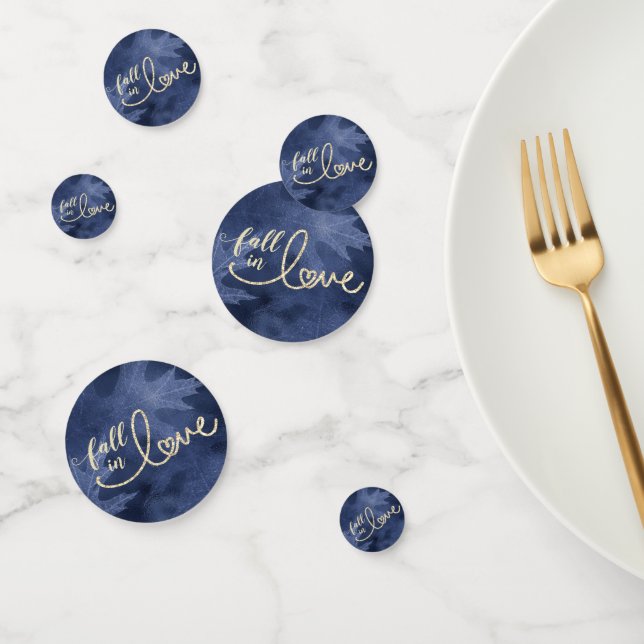 Fall in Love with Autumn | Navy Blue and Gold Confetti (Group)