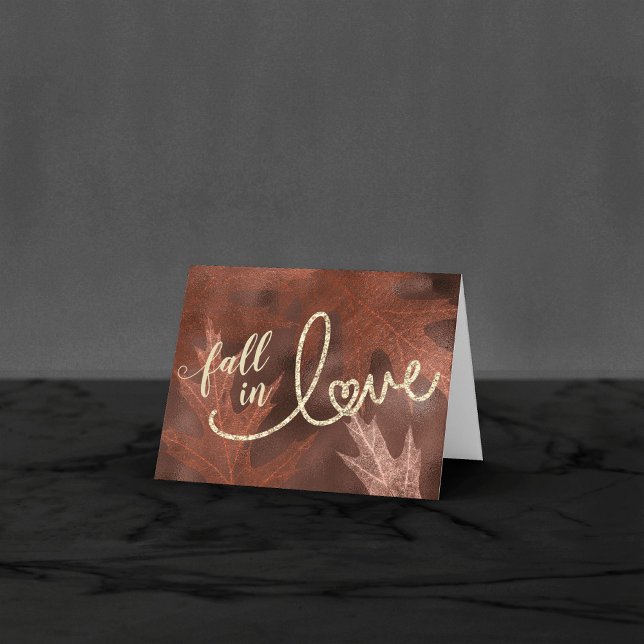 Fall in Love with Autumn | Orange Wedding Photo Thank You Card (Creator Uploaded)