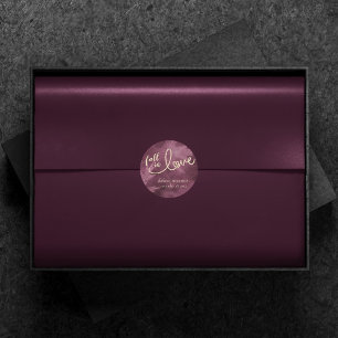 Fall in Love with Autumn   Purple Jewel Tone Classic Round Sticker