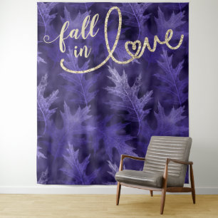 Fall in Love with Autumn   Purple Photo Backdrop Tapestry