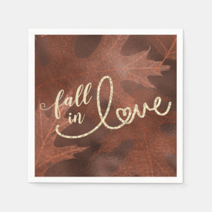 Fall in Love with Autumn   Rustic Boho Chic Orange Napkin
