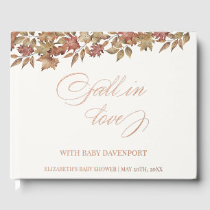 Fall in Love With Baby Autumn Foliage Baby Shower Guest Book