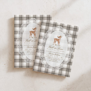 Fall in Love with Baby Deer Woodland Baby Shower Invitation