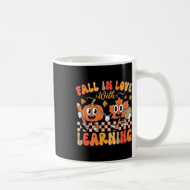 Fall In Love With Learning Autumn Teacher Premium  Coffee Mug (Right)