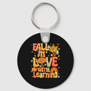 Fall In Love With Learning Autumn Thanksgiving Pum Key Ring