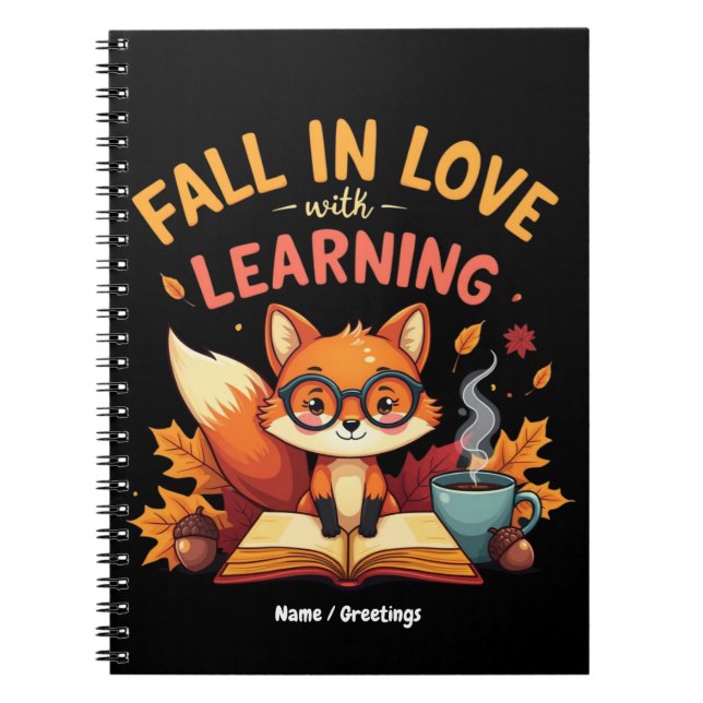 Fall in Love with Learning Funny Halloween Design  Notebook (Front)