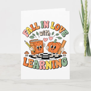 Fall In Love With Learning Retro Autumn Teacher Th Card