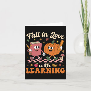 Fall In Love With Learning Retro Halloween Teacher Card
