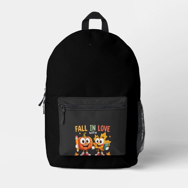 Fall in Love with Learning Teaching School  Printed Backpack (Front)