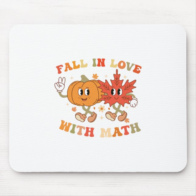 Fall In Love With Math Retro Thanksgiving Teacher  Mouse Pad (Front)