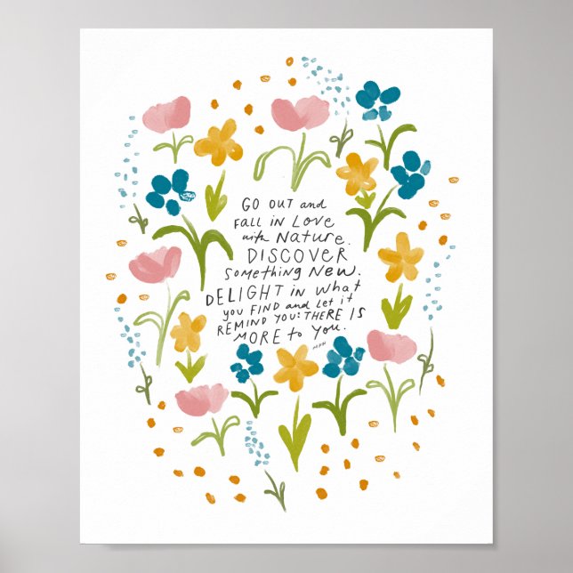 Fall in love with nature - inspirational quote poster (Front)