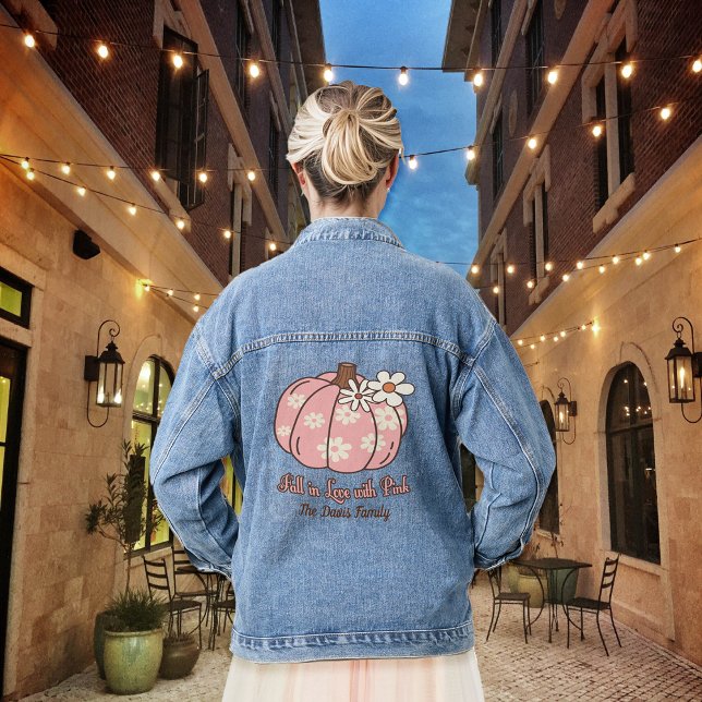 Fall In Love with Pink Fall Clothing Denim Jacket (Creator Uploaded)