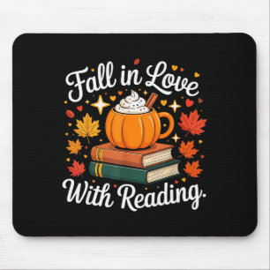 Fall In Love With Reading Autumn Pumpkin Mug Book  Mouse Pad