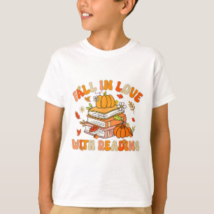 Fall In Love With Reading Book Autumn Pumpkins And T-Shirt