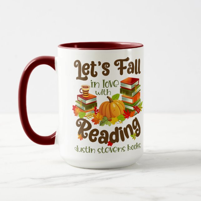 Fall in Love With Reading Dustin Stevens Books Mug (Left)