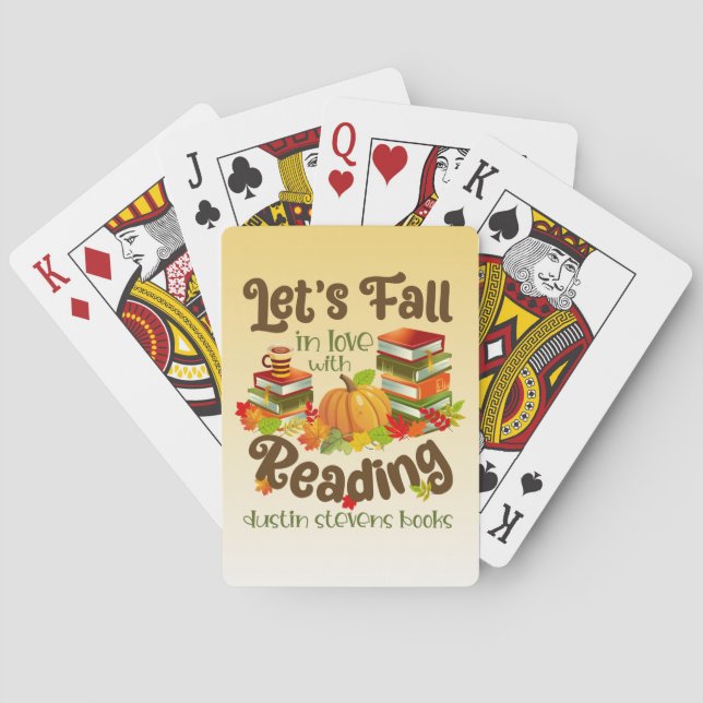 Fall in Love With Reading Dustin Stevens Books Playing Cards (Back)