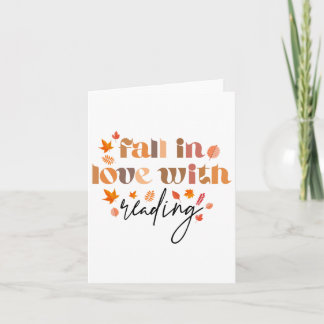 Fall In Love With Reading Fall Leaves Autumn Thank Card