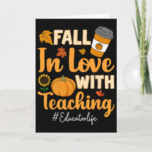 Fall In Love With Teaching Educator Pumpkin Thanks Card