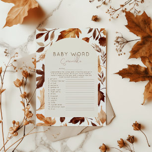 Fall In Love 'Word Scramble' Baby Shower Game Poster