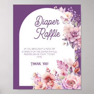 Fall in loveDiaper raffle floral baby in bloom Poster