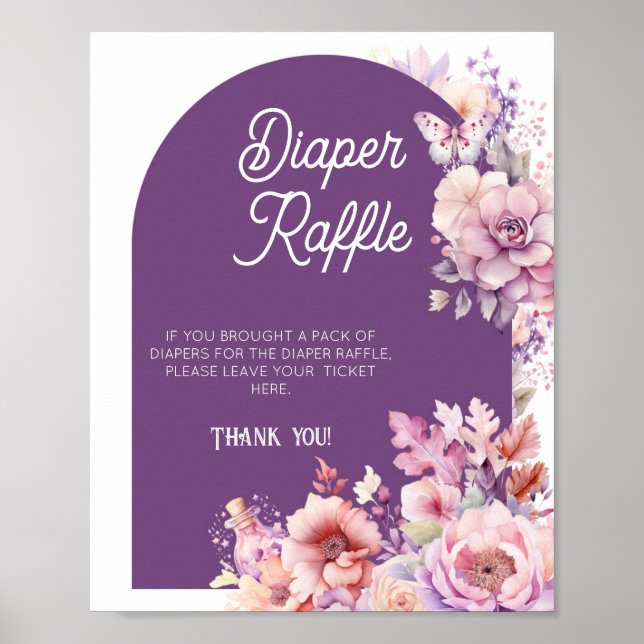 Fall in loveDiaper raffle floral baby in bloom Poster (Front)
