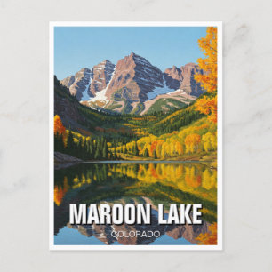 Fall in Maroon Lake Colorado Travel Postcard