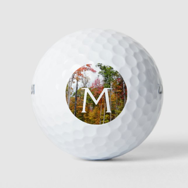 Fall in the Forest Colourful Autumn Photography Golf Balls (Front)