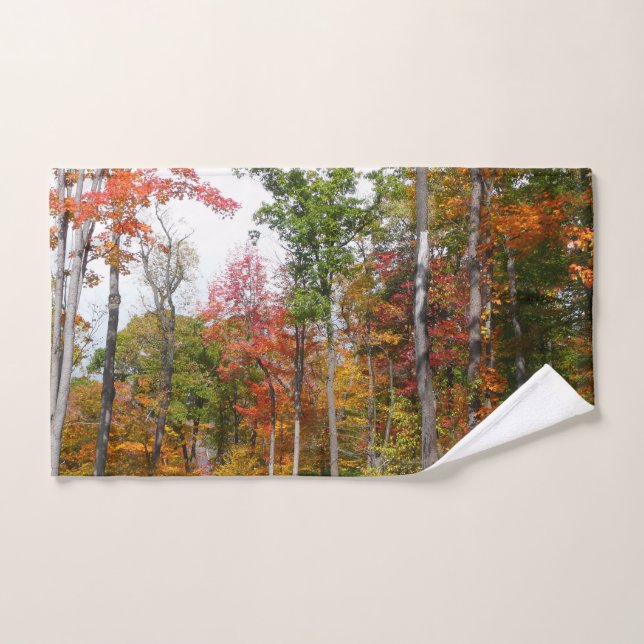 Fall in the Forest Colourful Autumn Photography Hand Towel (Hand Towel)