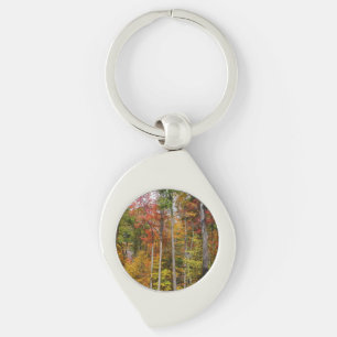 Fall in the Forest Colourful Autumn Photography Key Ring