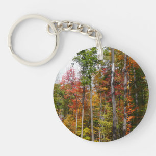 Fall in the Forest Colourful Autumn Photography Key Ring